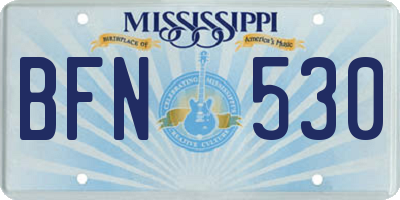 MS license plate BFN530