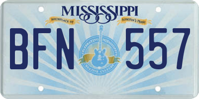 MS license plate BFN557