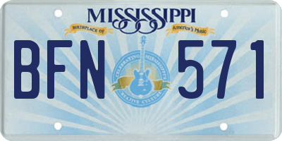 MS license plate BFN571