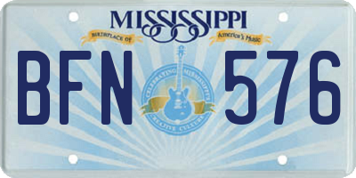 MS license plate BFN576