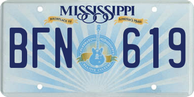 MS license plate BFN619