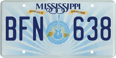 MS license plate BFN638
