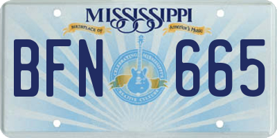 MS license plate BFN665