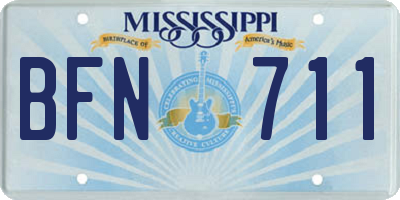 MS license plate BFN711