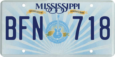 MS license plate BFN718