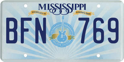 MS license plate BFN769