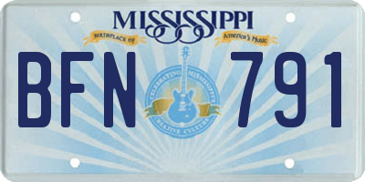 MS license plate BFN791