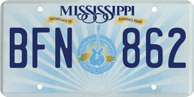 MS license plate BFN862