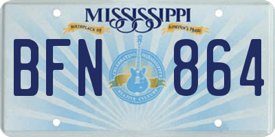 MS license plate BFN864