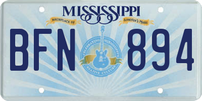 MS license plate BFN894