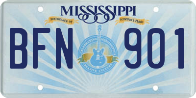 MS license plate BFN901