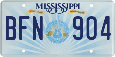 MS license plate BFN904