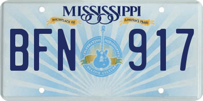 MS license plate BFN917