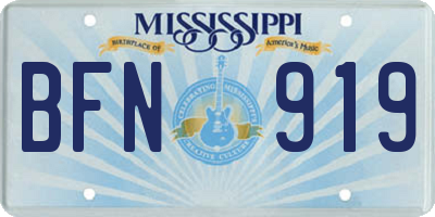 MS license plate BFN919