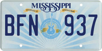MS license plate BFN937
