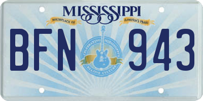 MS license plate BFN943