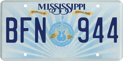 MS license plate BFN944