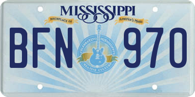 MS license plate BFN970
