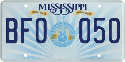 MS license plate BFO050
