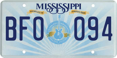 MS license plate BFO094