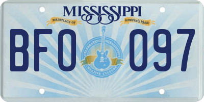 MS license plate BFO097
