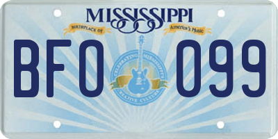 MS license plate BFO099