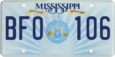 MS license plate BFO106