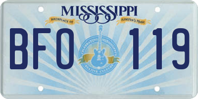 MS license plate BFO119