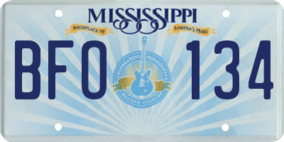 MS license plate BFO134