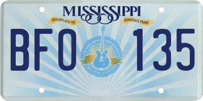 MS license plate BFO135