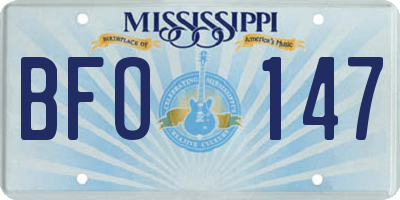 MS license plate BFO147