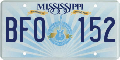 MS license plate BFO152
