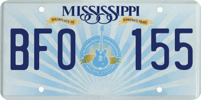 MS license plate BFO155