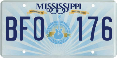 MS license plate BFO176