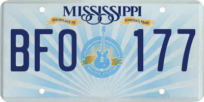 MS license plate BFO177