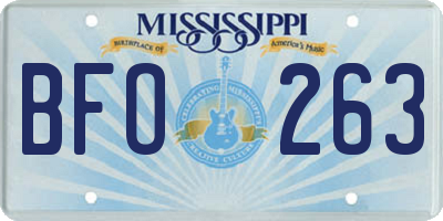 MS license plate BFO263