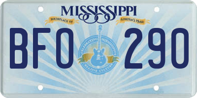 MS license plate BFO290