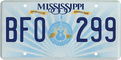 MS license plate BFO299