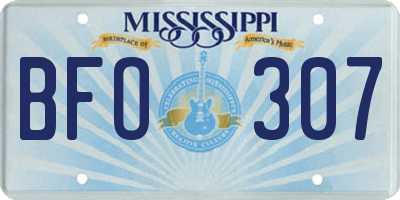 MS license plate BFO307