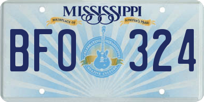 MS license plate BFO324