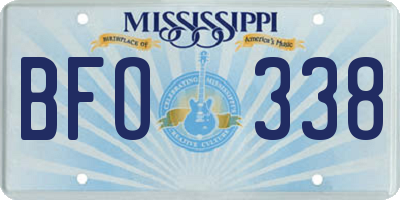 MS license plate BFO338