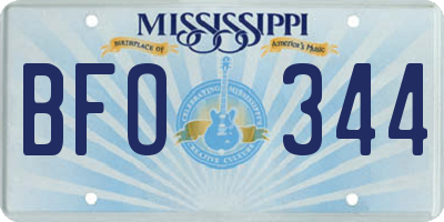MS license plate BFO344