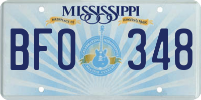 MS license plate BFO348