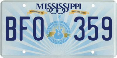 MS license plate BFO359
