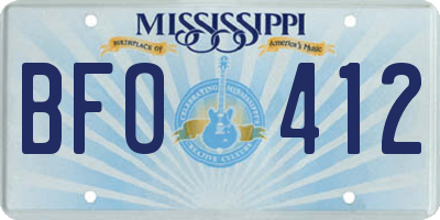 MS license plate BFO412