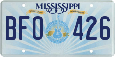 MS license plate BFO426
