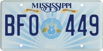 MS license plate BFO449
