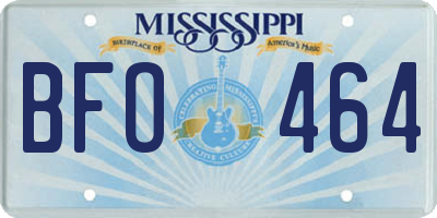 MS license plate BFO464