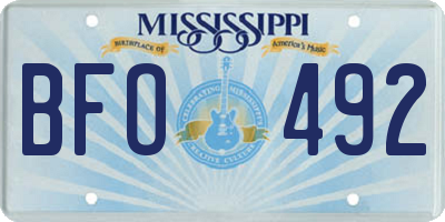 MS license plate BFO492