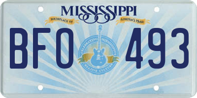 MS license plate BFO493